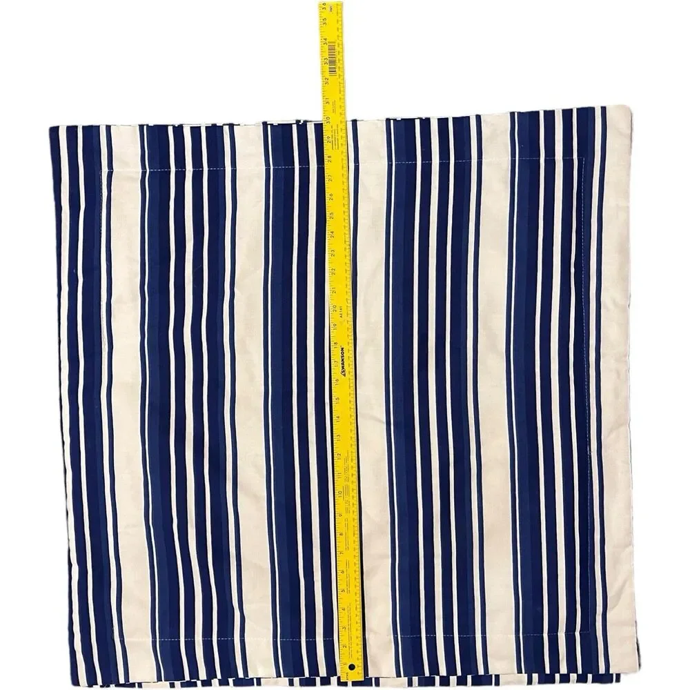 Thomasville Cayman II Blue White Stripe Euro Shams 26 X 26 Envelope Closure
